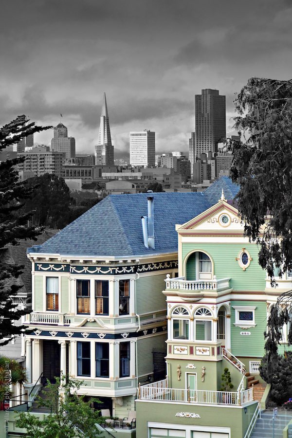 Architecture victorienne typique à San Francisco